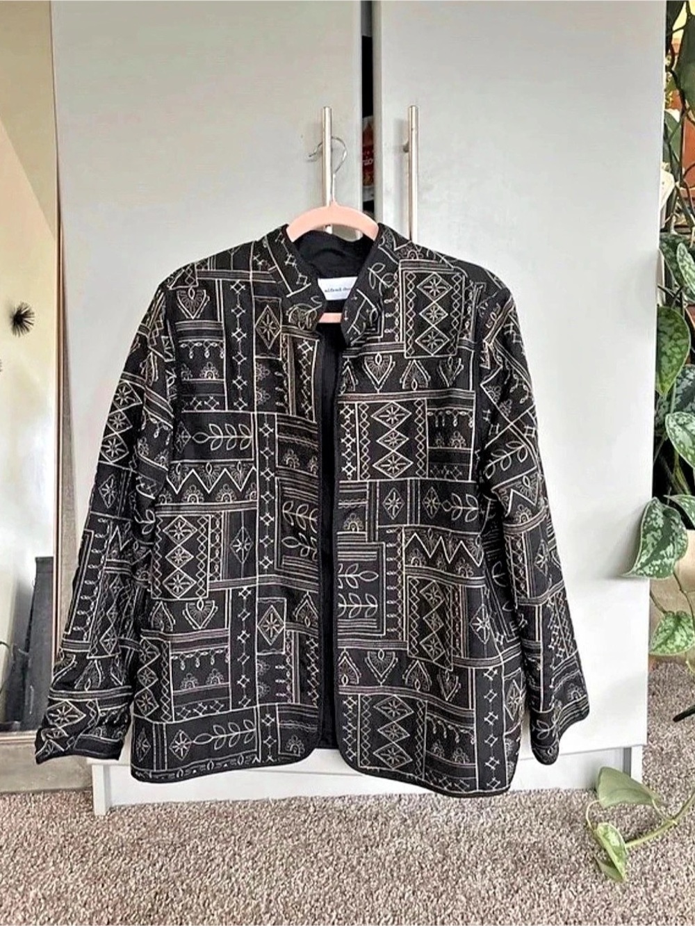 Alfred Dunner Geometric Blazer in Black & White Size 14 Like New